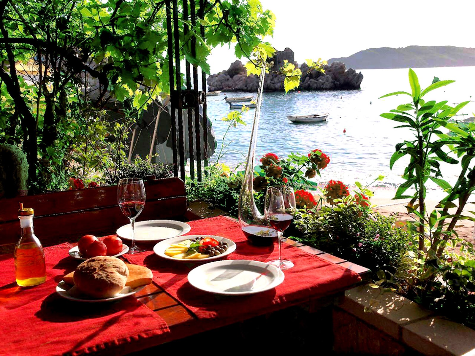 Stone terrace of Konoba Prova with sea view